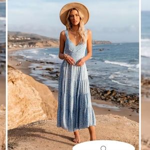 NWOT WATERTOWN FLORAL TIE BACK MIDI DRESS